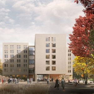 Projekt akademicka na Służewcu, autorstwa pracowni Projekt Praga, która zajęła I miejsce w konkursie architektonicznym.