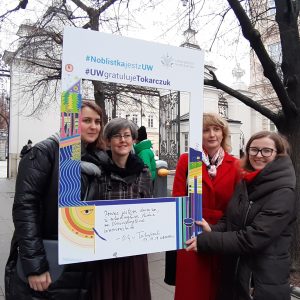 Magdalena Kleszczewska - Biuro Międzynarodowych Programów Badawczych, Anna Wołodko - Biblioteka Uniwersytecka w Warszawie, Anna Korzekwa-Józefowicz, Katarzyna Bieńko- Biuro Prasowe