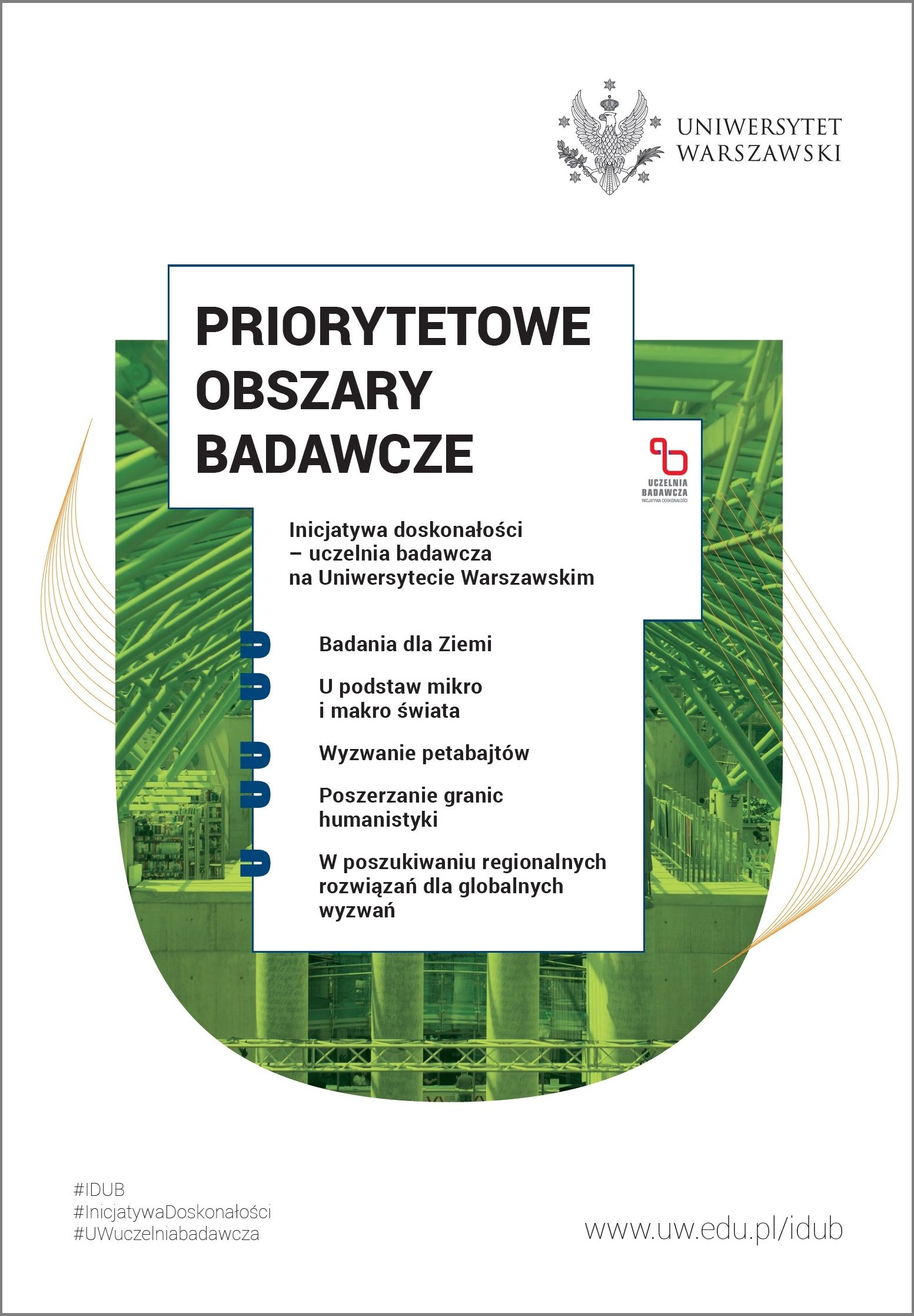 Plakat IDUB "Priorytetowe obszary badawcze"