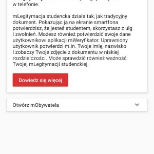 Moduł mLegitymacja w aplikacji Mobilny USOS.