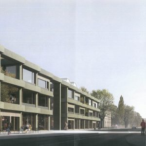 Wizualizacja pracowni BBGK Architekci sp. z o.o. Projekt pracowni BGGK Architekci zajął I miejsce w konkursie architektonicznym na projekt budynku przy ul. Bednarskiej.