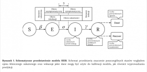 Schematyczne przedstawienie modelu SEIR. Źródło: covid19.mimuw.edu.pl.