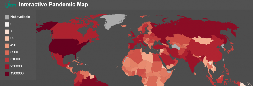Interaktywna mapa COVID-19. Źródło: ICM UW.