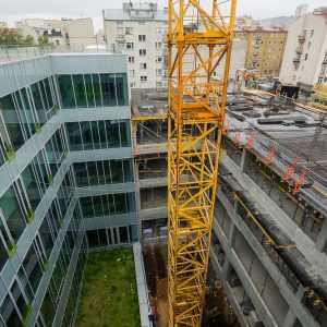 Budowa II etapu budynku przy ul. Dobrej 55, czerwiec 2020 r. Fot. M. Kaźmierczak