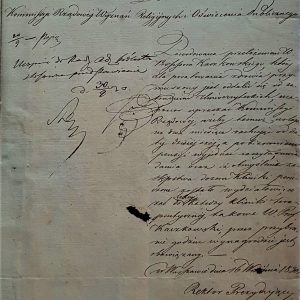List w sprawie K. Kaczkowskiego, 1831 rok, Archiwum UW