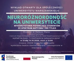 Plakat Neuroróżnorodność, wykład 2020