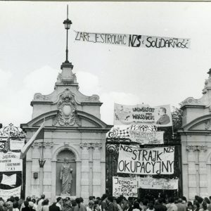 Strajk okupacyjny na Uniwersytecie Warszawskim, 5 maja 1988 roku, ze zbiorów Muzeum UW