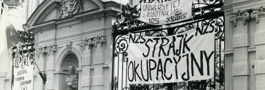 Strajk okupacyjny na UW, 5 maja 1988 roku, ze zbiorów Muzeum UW (1)