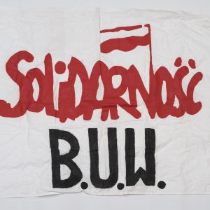 Transparent Solidarność BUW, lata 80. XX wieku, ze zbiorów Muzeum UW