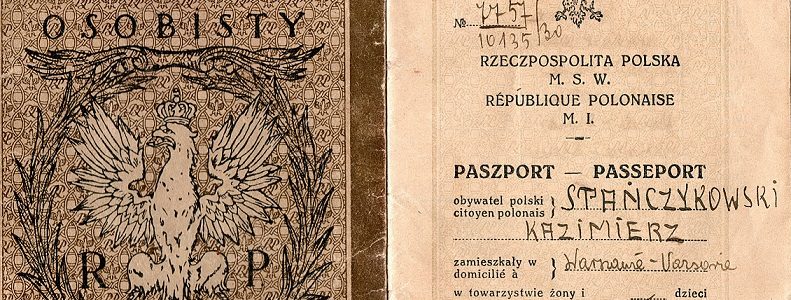 Paszport (dowód osobisty) Kazimierza Stańczykowskiego, wydany tuż przed podróżą, Archiwum UW