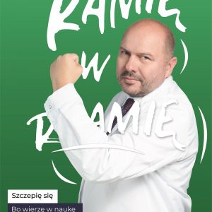 Plakaty kampanii promocyjnej UW dotyczącej szczepień przeciw COVID-19.