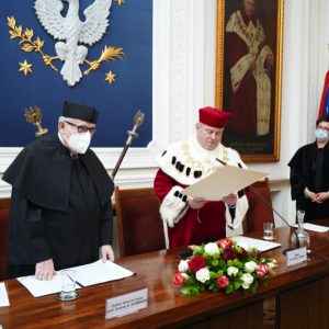 Uroczystość nadania tytułu doktora honoris causa UW prof. Andrzejowi Koźmińskiemu.