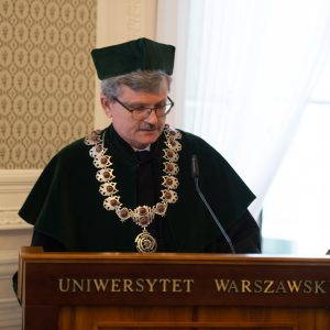 Uroczystość odnowienia doktoratu prof. Izabeli Sosnowskiej. Fot. M. Kaźmierczak/UW.