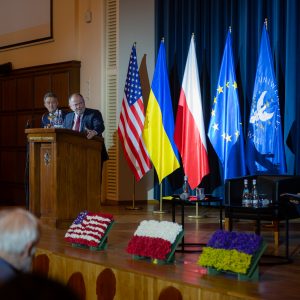 Mark. F. Brzezinski, ambasador Stanów Zjednoczonych w Polsce, z wykładem na UW. Fot. M. Kaźmierczak/UW.