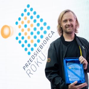 Marcin Iwiński, współzałożyciel CD Projekt, laureat konkursu, fot. M. Kaźmierczak/UW.