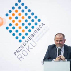 Prof. Alojzy Z. Nowak, rektor UW, podczas gali konkursu Przedsiębiorca Roku UW 2022, fot. M. Kaźmierczak/UW.