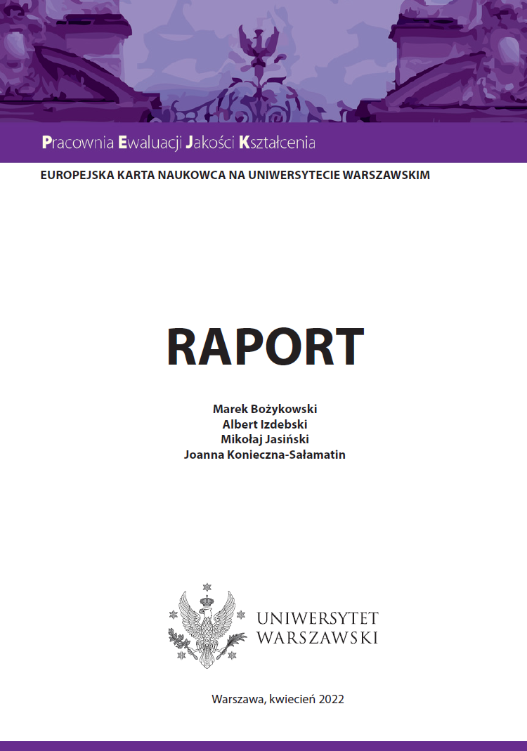 Raport PEJK dot. oceny realizacji na uczelni rekomendacji zawartych w EKN, kwiecień 2022.
