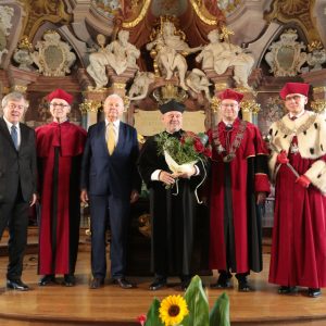 Uroczystość nadania prof. Alojzemu Z. Nowakowi, rektorowi UW, tytułu doktora honoris causa Akademii Wychowania Fizycznego we Wrocławiu, 26 września 2022 roku. Fot. Andrzej Nowak