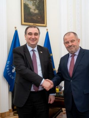 Spotkanie JM Rektora UW z Ministrem Edukacji i Nauki Gruzji. Fot. Mirosław Kaźmierczak/UW