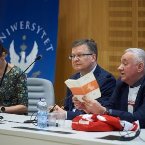 Spotkanie poświęcone działalności Alesia Bialackiego. Fot. M. Kaźmierczak/UW