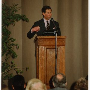 Wystąpienie księcia Karola w Auditorium Maximum 18 maja 1993 roku. Źródło: Muzeum UW