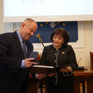 Wykład Marszałek Parlamentu Azerbejdżanu na UW. Fot. Mirosław Kaźmierczak/UW
