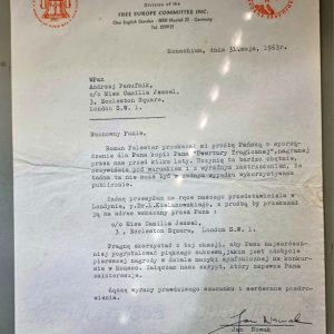 List Jana Nowaka-Jeziorańskiego z kolekcji Andrzeja Panufnika. Fot. Piotr Maculewicz