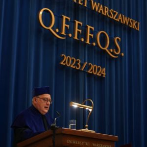 Dr hab. Hieronim Grala podczas inauguracji roku akademickiego 2023/2024 na UW. Fot. Mirosław Kaźmierczak/UW