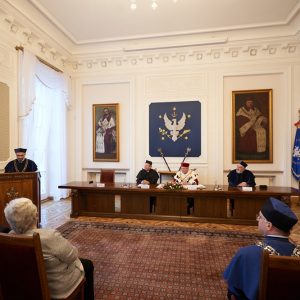 Uroczystość nadania tytułu doktora honoris causa Uniwersytetu Warszawskiego prof. Freiherrowi Clausowi von Carnap-Bornheimowi. Fot. Mirosław Kaźmierczak/UW