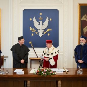 Uroczystość nadania tytułu doktora honoris causa Uniwersytetu Warszawskiego prof. Freiherrowi Clausowi von Carnap-Bornheimowi. Fot. Mirosław Kaźmierczak/UW