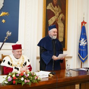 Uroczystość nadania tytułu doktora honoris causa Uniwersytetu Warszawskiego prof. Freiherrowi Clausowi von Carnap-Bornheimowi. Fot. Mirosław Kaźmierczak/UW