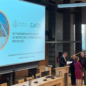 Sympozjum Centrum Nowych Technologii UW „Od fundamentalnych odkryć do bezpiecznej i zrównoważonej przyszłości”. Fot. Justyna Weber/UW