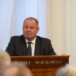 Prof. Alojzy Z. Nowak, rektor UW, podczas uroczystego spotkania poświęconego pamięci prof. Piotra Węgleńskiego. Fot. Mirosław Kaźmierczak/UW