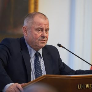 Prof. Alojzy Z. Nowak, rektor UW, podczas wizyty Tomasza Siemoniaka na UW. Fot. Mirosław Kaźmierczak/UW