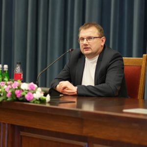 Debata kandydatów na rektora UW: dr hab. Maciej Górecki, prof. ucz. Fot. Biuro Promocji UW