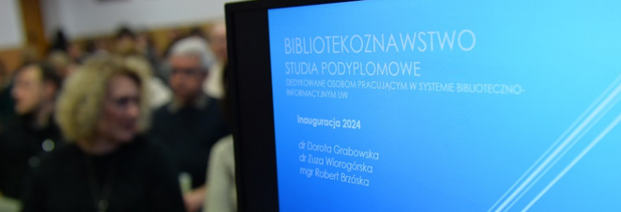 Uroczysta inauguracja studiów podyplomowych z bibliotekoznawstwa dla pracowników UW. Fot. Mirosław Kaźmierczak/UW