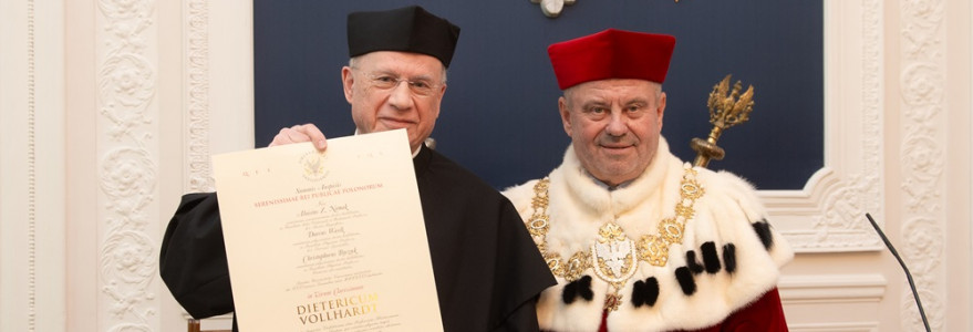 Uroczystość nadania tytułu doktora honoris causa Uniwersytetu Warszawskiego prof. Dieterowi Vollhardtowi.