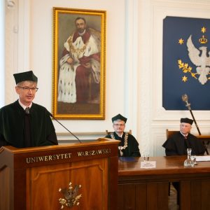 Uroczystość nadania tytułu doktora honoris causa Uniwersytetu Warszawskiego prof. Dieterowi Vollhardtowi.