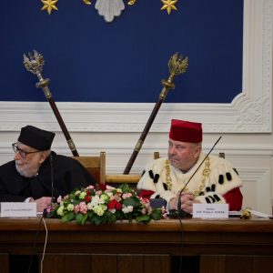 Uroczystość nadania tytułu doktora honoris causa Uniwersytetu Warszawskiego prof. F. Englertowi. Fot. Krystian Szczęsny/UW