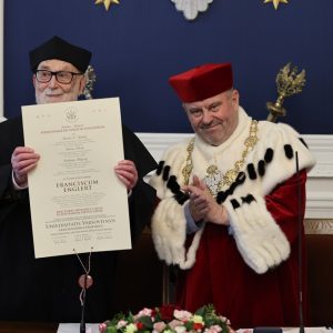 Uroczystość nadania tytułu doktora honoris causa Uniwersytetu Warszawskiego prof. F. Englertowi. Fot. Krystian Szczęsny/UW