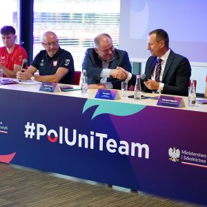 Konferencja prasowa przed wyjazdem polskiej reprezentacji na 32. Letnią Uniwersjadę. Fot. Mirosław Kaźmierczak/UW