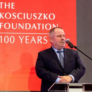 Prof. Alojzy Z. Nowak, rektor UW, podczas Gali Stulecia Fundacji Kościuszkowskiej. Źródło: kfpoland.org