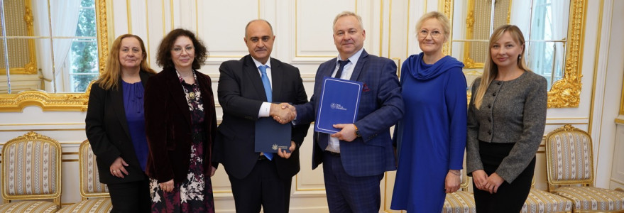 Wizyta delegacji Bakijskiego Uniwersytetu Słowiańskiego. Fot. Mirosław Kaźmierczak/UW