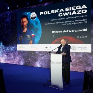 Finał trasy „IGNIS” z dr. inż. Sławoszem Uznańskim-Wiśniewskim na UW. Fot. UW.