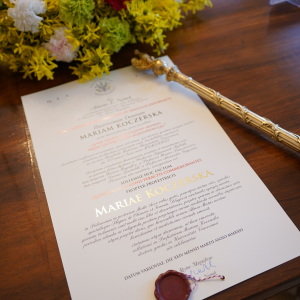 Odnowienie doktoratu prof. Marii Koczerskiej. Fot. Mirosław Kaźmierczak/UW