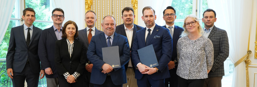 Podpisanie memorandum między UW a MSD Polska. Fot. Mirosław Kaźmierczak/UW