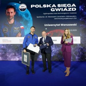 Wizyta dr. inż. Sławosza Uznańskiego-Wiśniewskiego na UW. Fot. Mirosław Kaźmierczak/UW