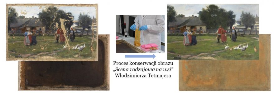 Proces konserwacji obrazu. Źródło: Wydział Chemii UW